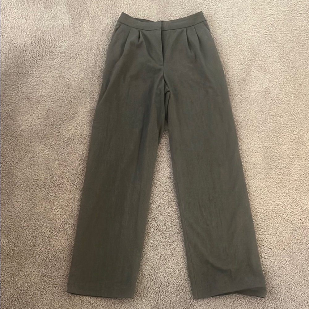 Stylish Wide Leg Dark Grey Trousers